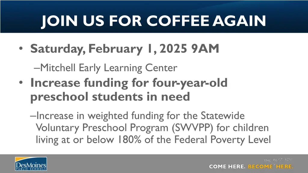 join us for coffee again