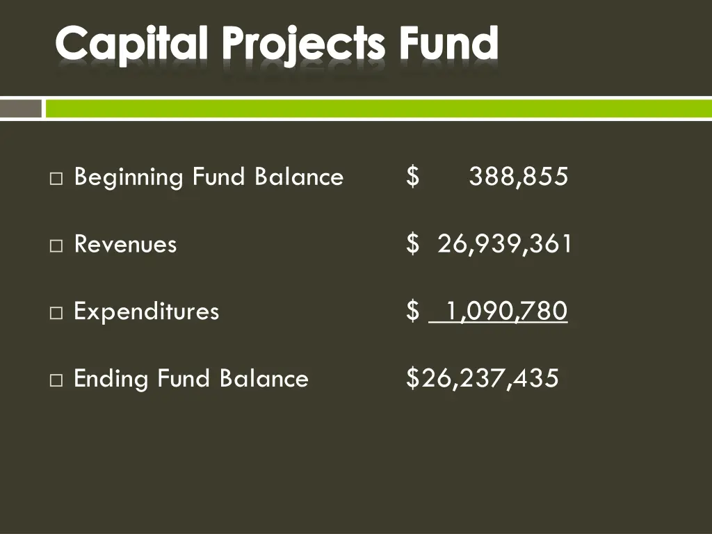 capital projects fund