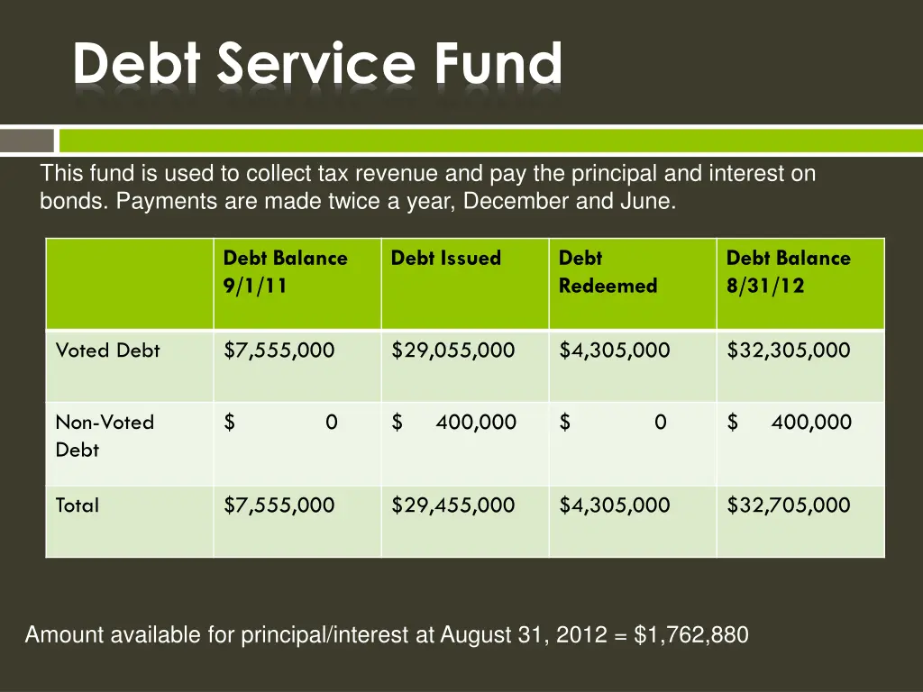 debt service fund