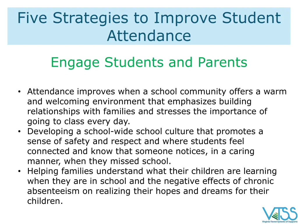 five strategies to improve student attendance
