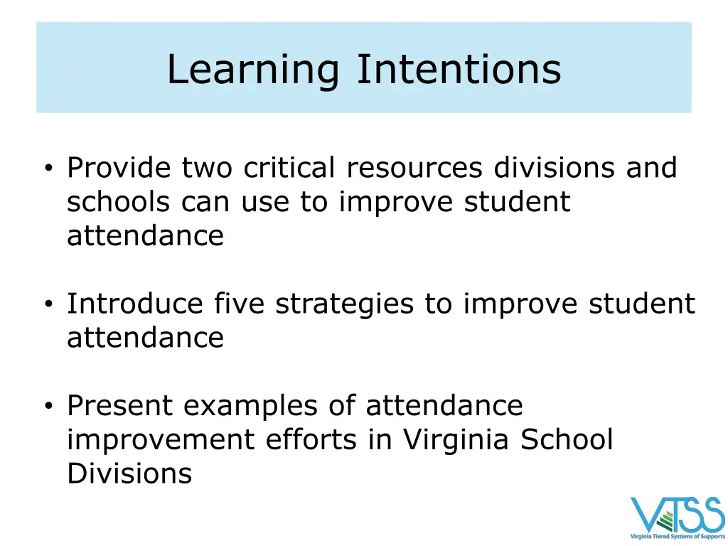 learning intentions