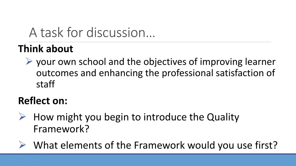 a task for discussion think about your own school