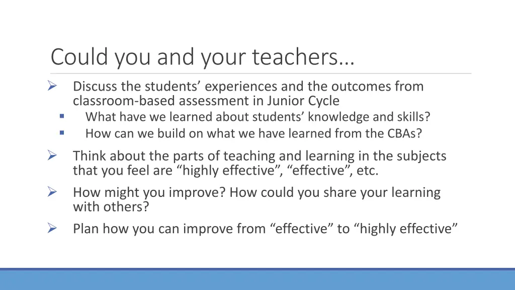 could you and your teachers discuss the students