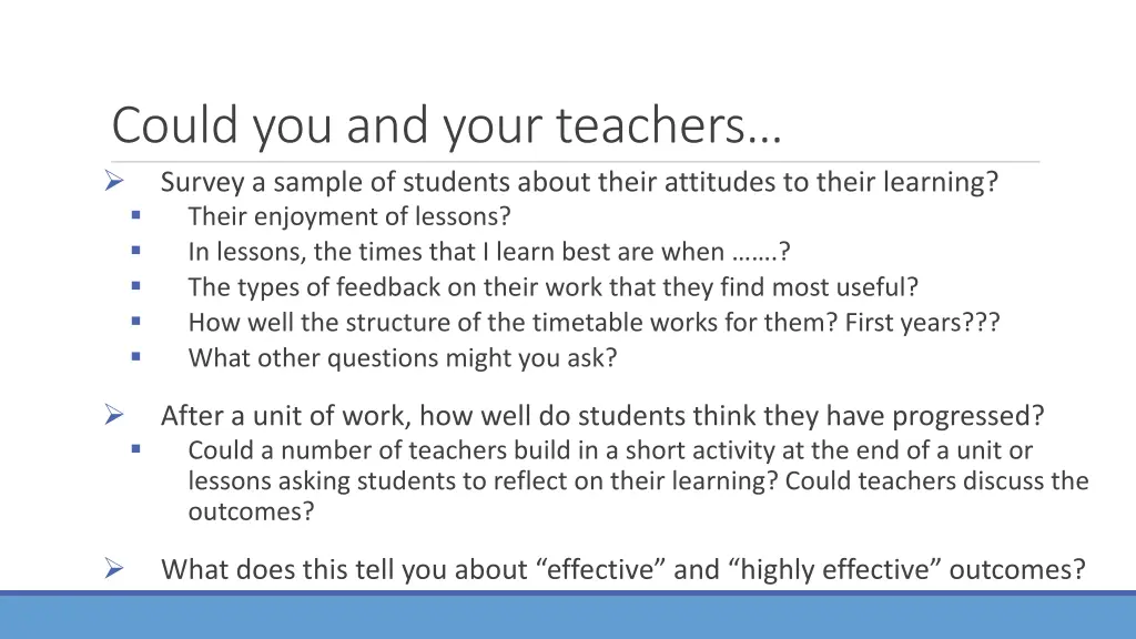 could you and your teachers survey a sample