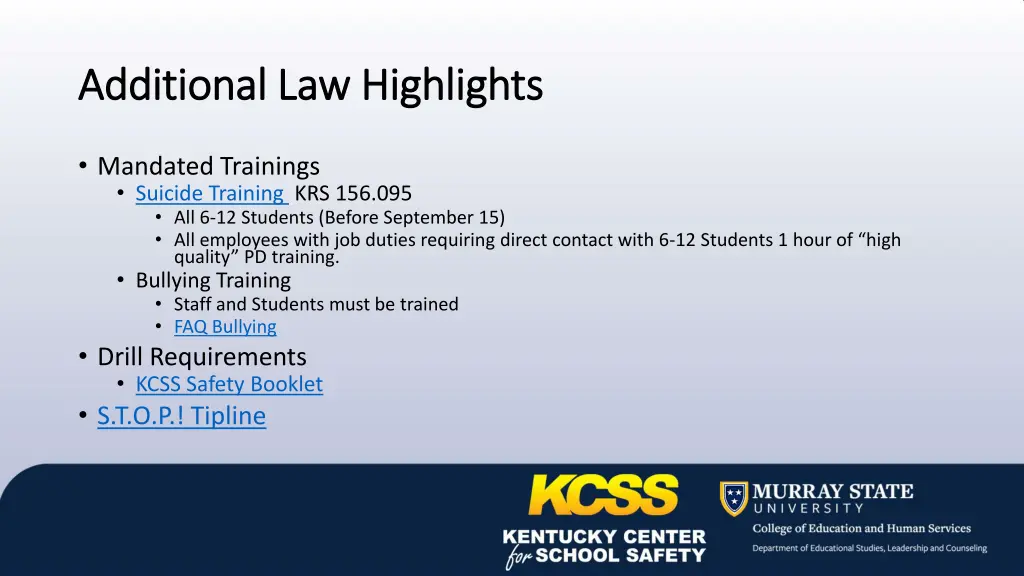 additional law highlights additional