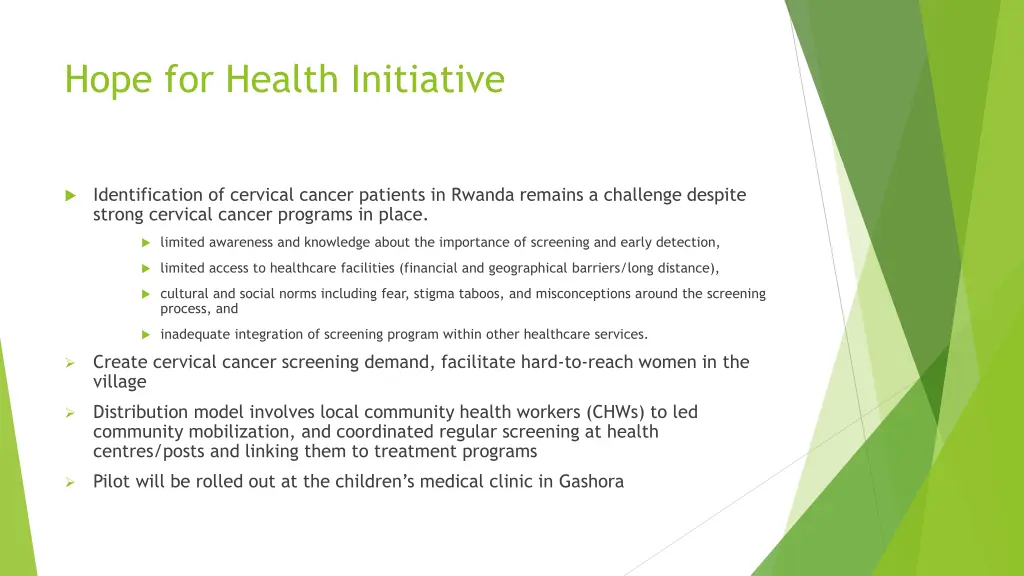 hope for health initiative