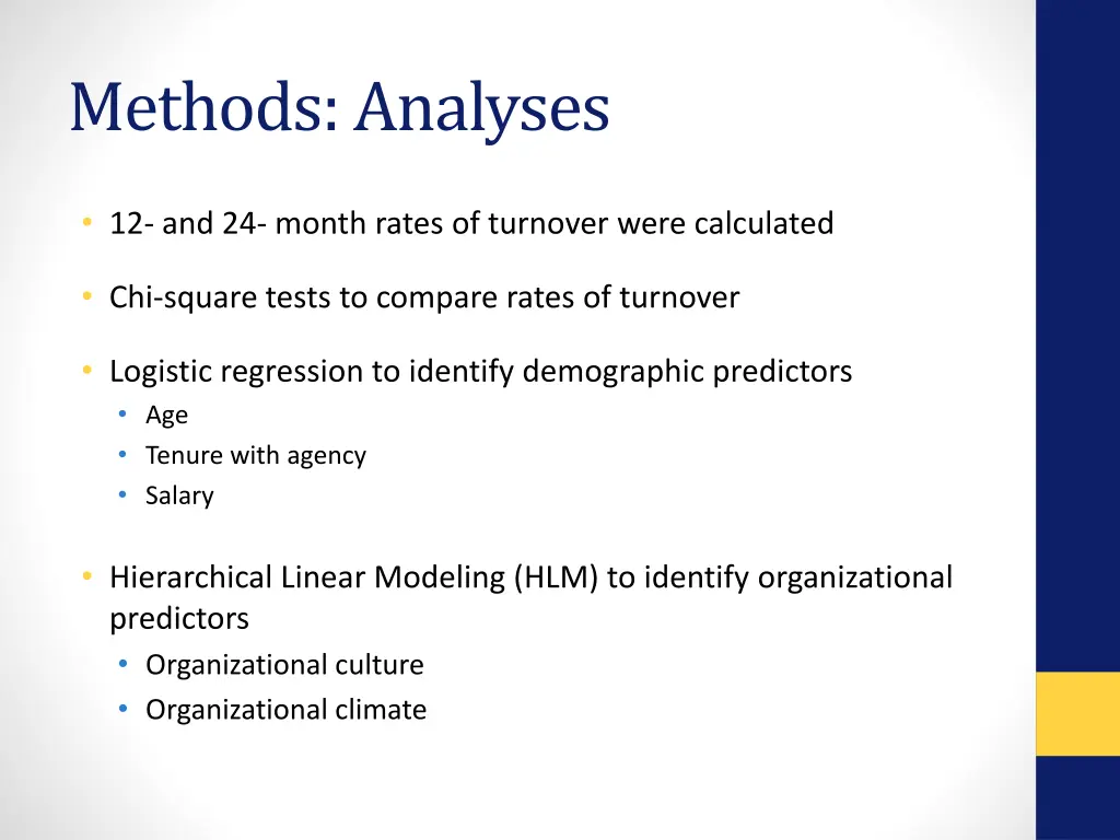 methods analyses