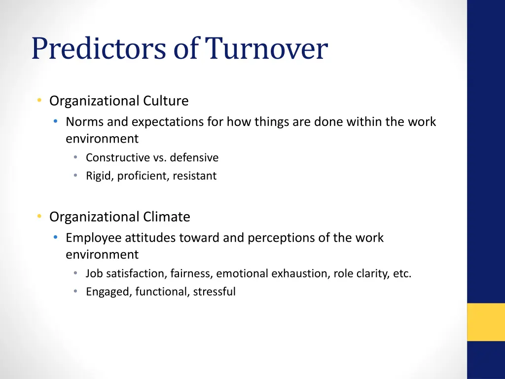 predictors of turnover 1