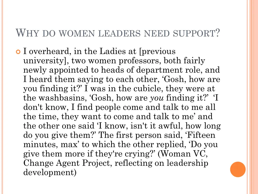 w hy do women leaders need support