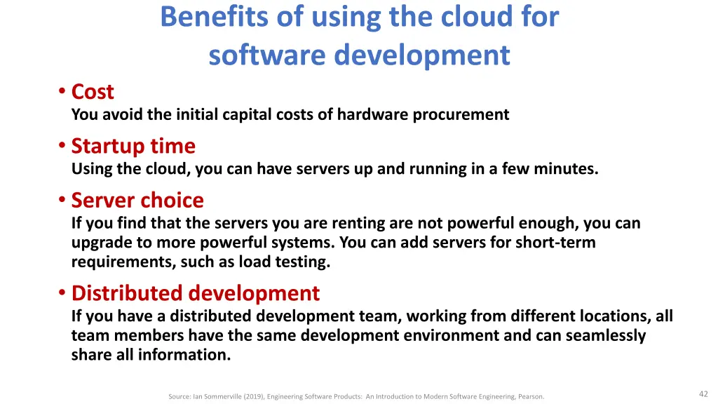benefits of using the cloud for software