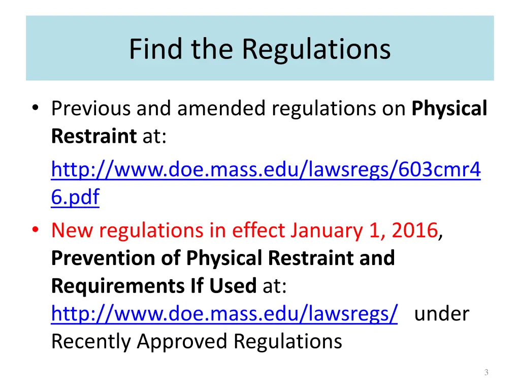 find the regulations