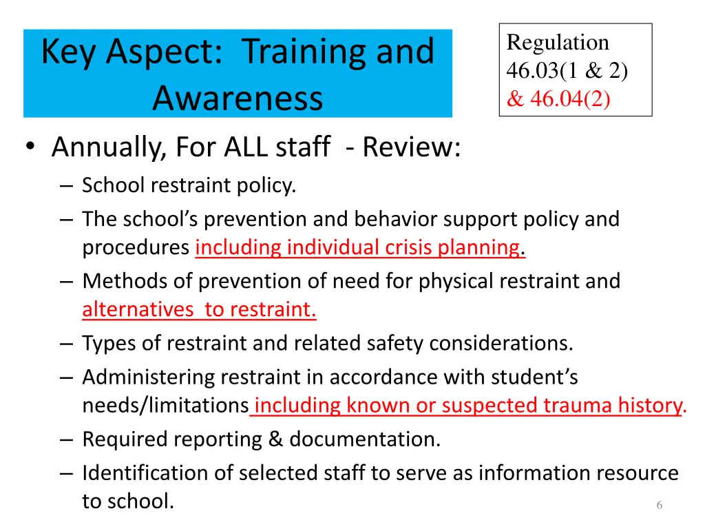 regulation 46 03 1 2 46 04 2