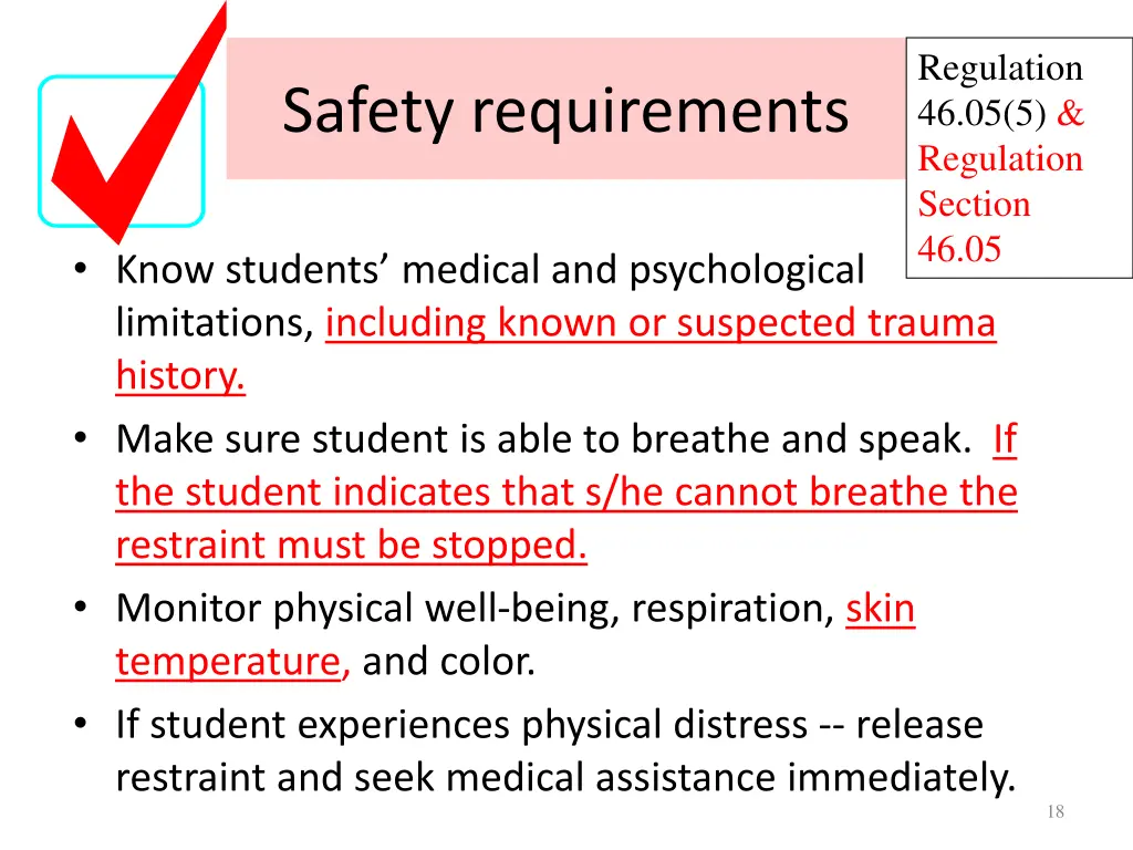 regulation 46 05 5 regulation section 46 05