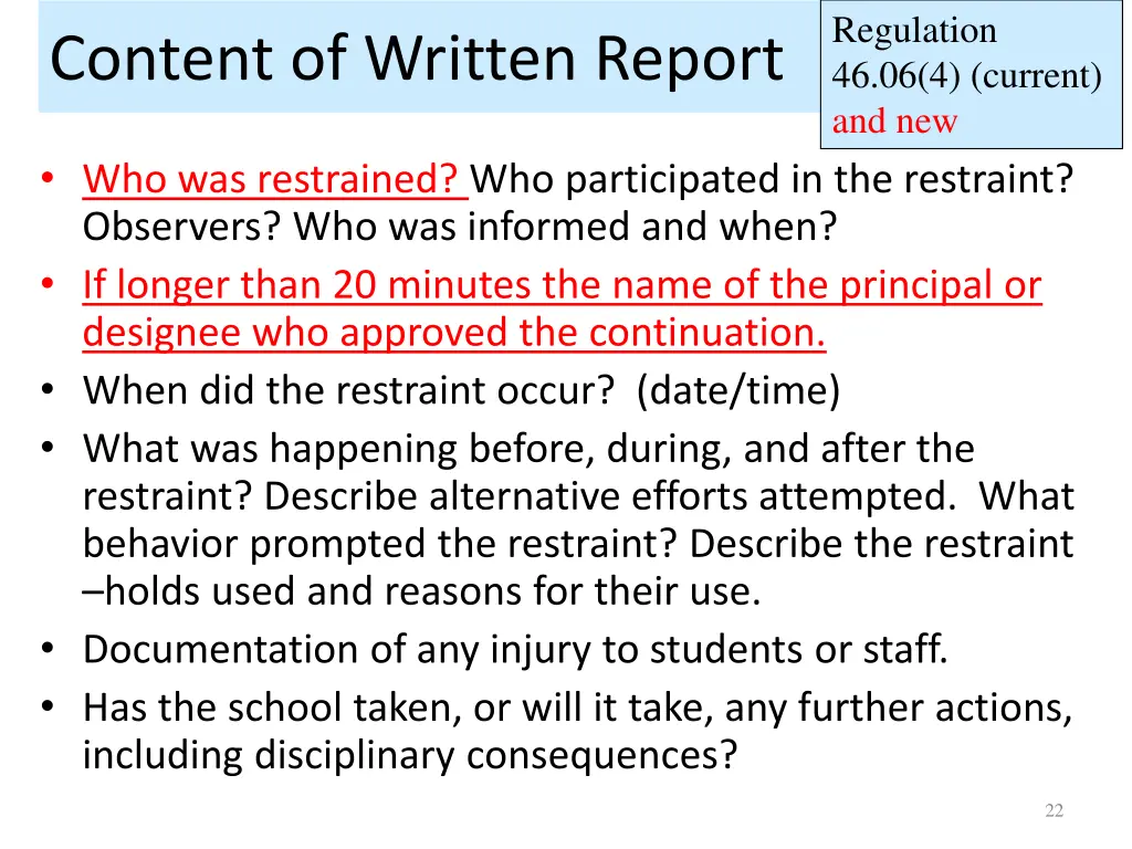 regulation 46 06 4 current and new