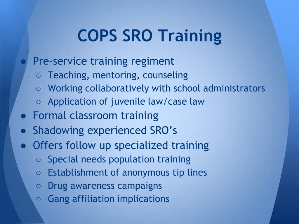 cops sro training