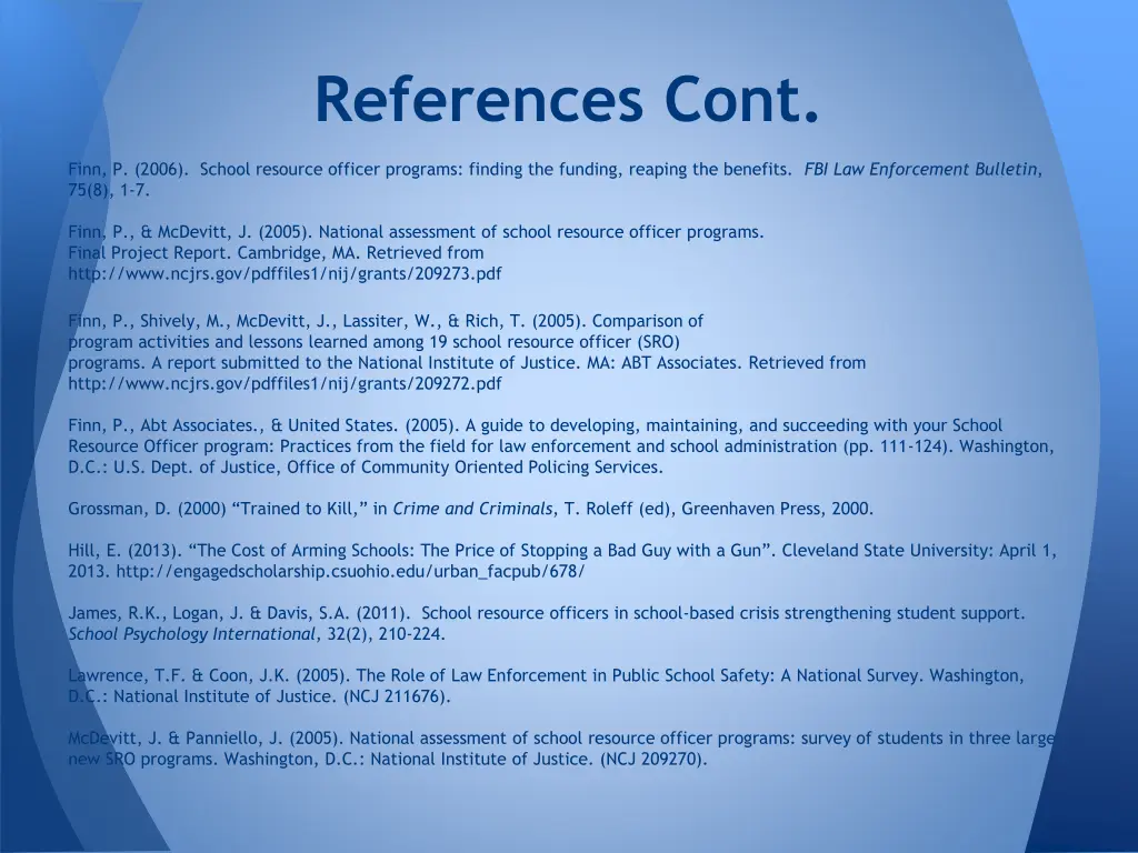 references cont