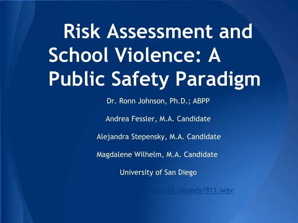 risk assessment and school violence a public
