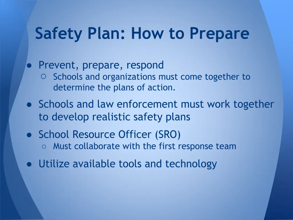safety plan how to prepare