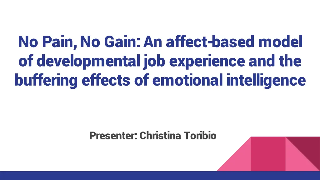 no pain no gain an affect based model