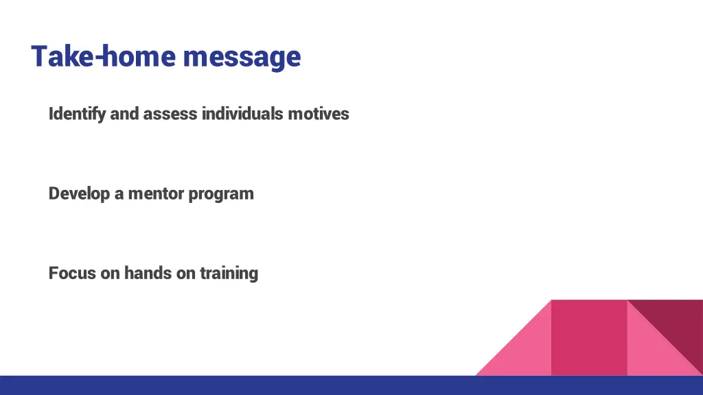 take home message 2
