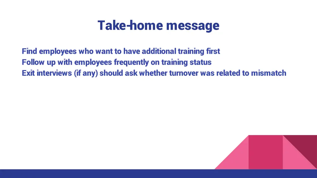 take home message 3