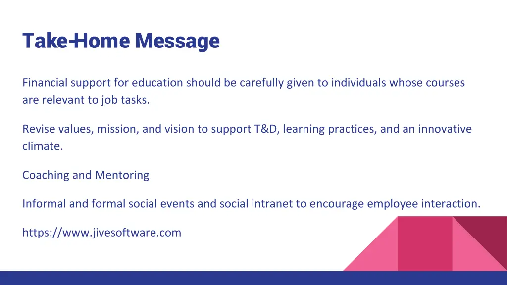 take home message 4