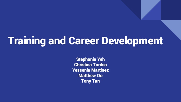 training and career development