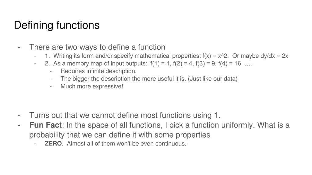 defining functions