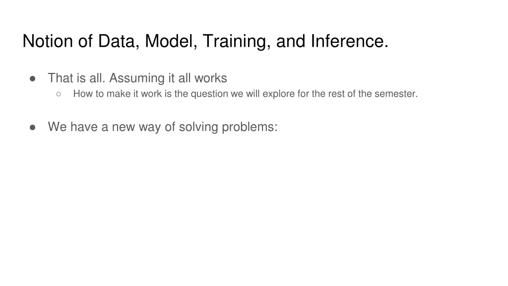 notion of data model training and inference