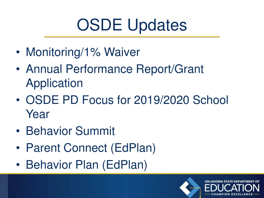 osde updates
