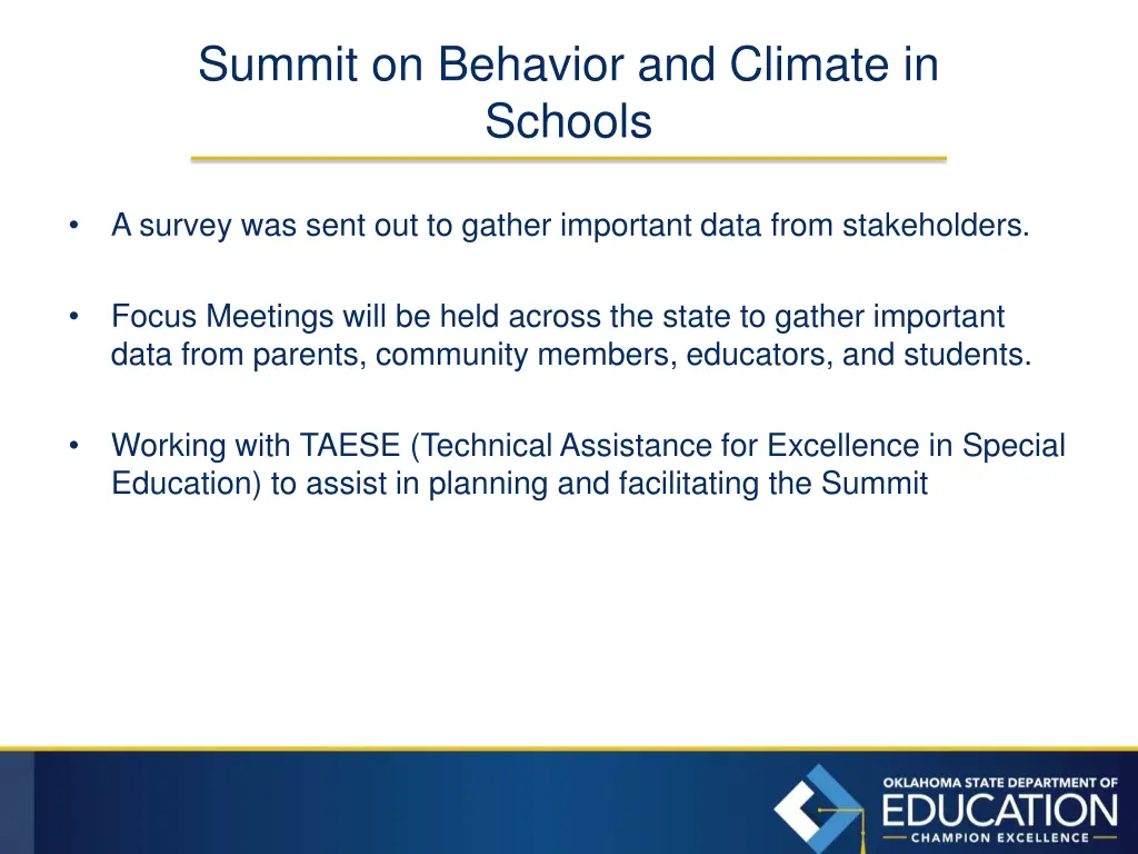 summit on behavior and climate in schools 1