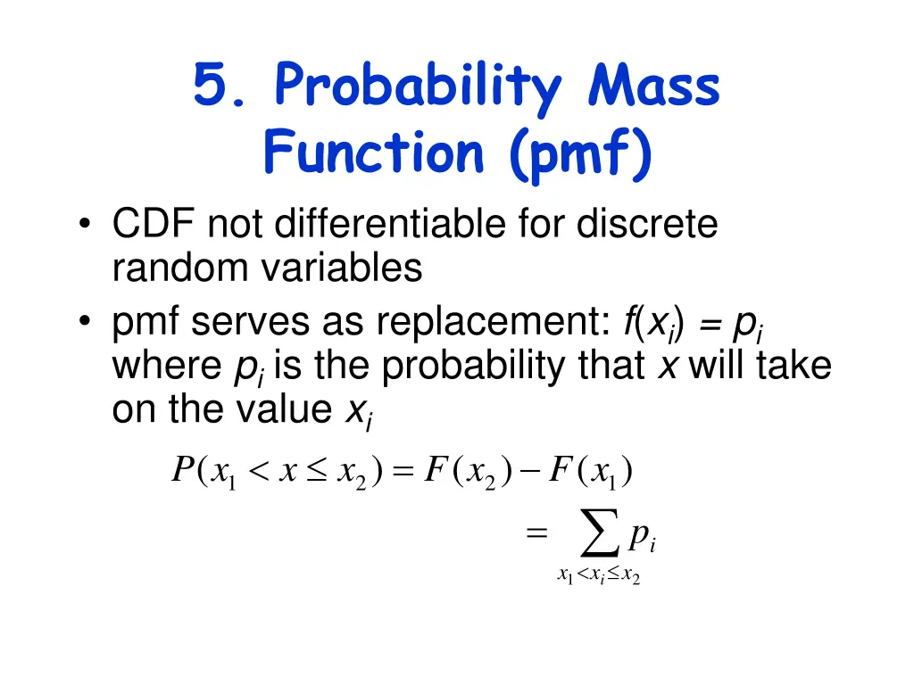 5 probability mass function