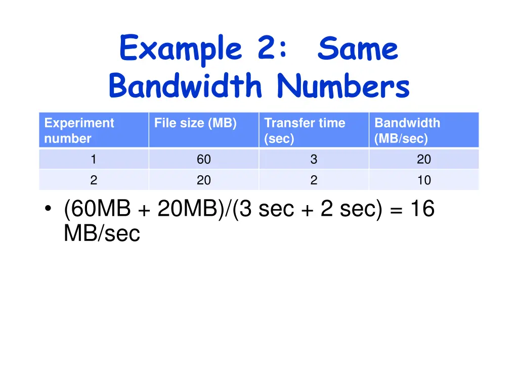example 2 same bandwidth numbers