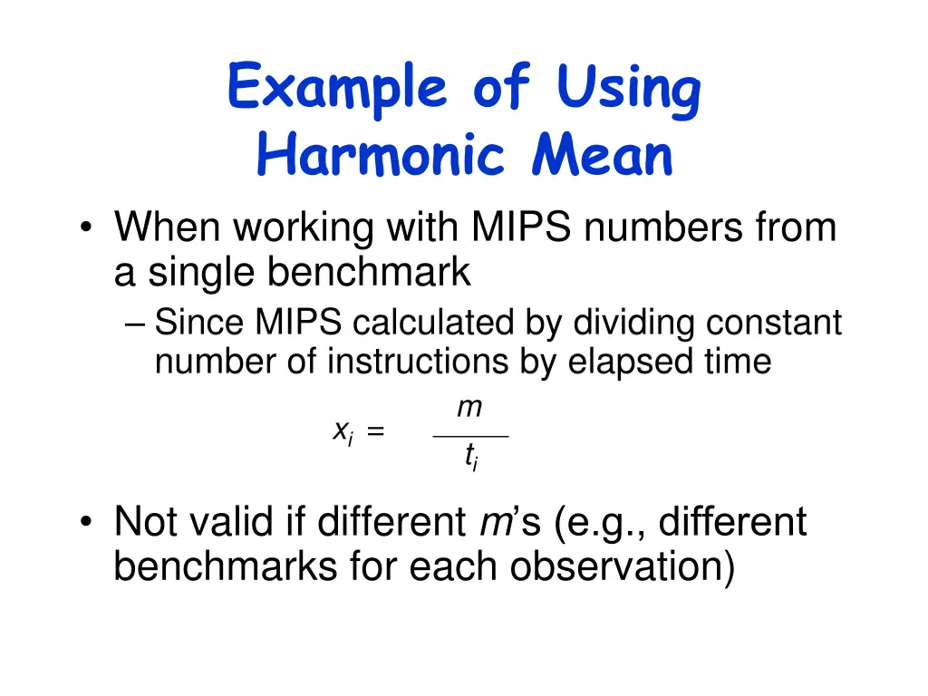 example of using harmonic mean when working with