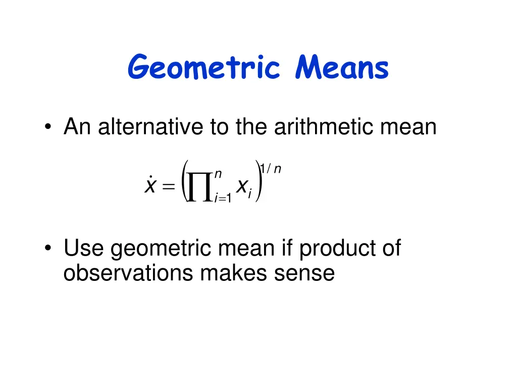 geometric means