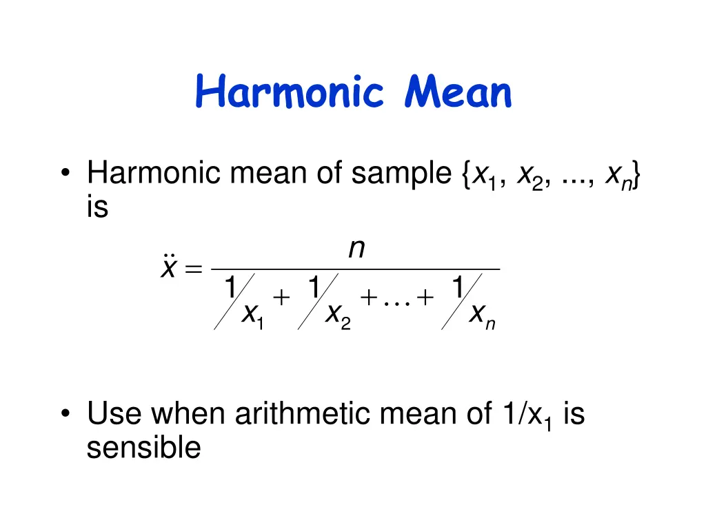 harmonic mean