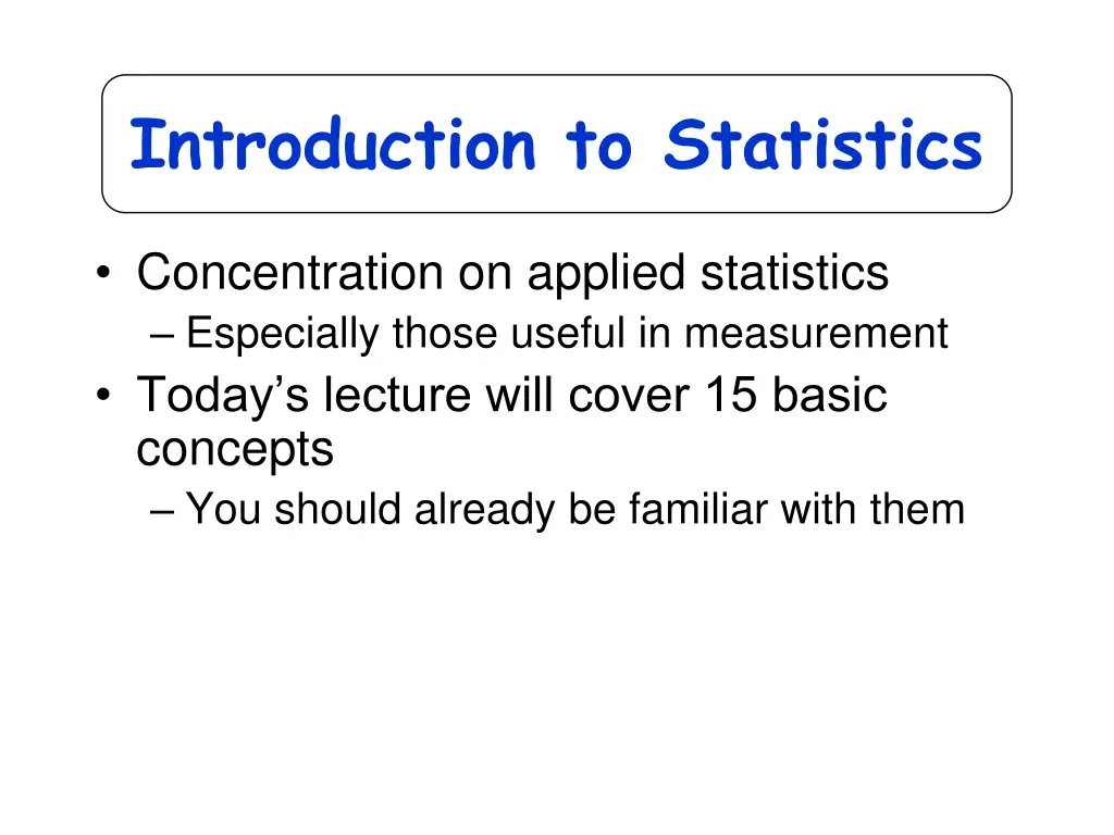 introduction to statistics