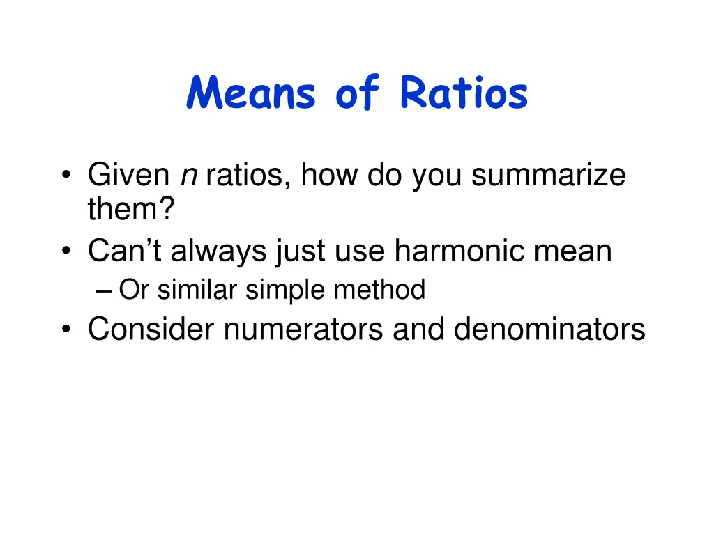 means of ratios