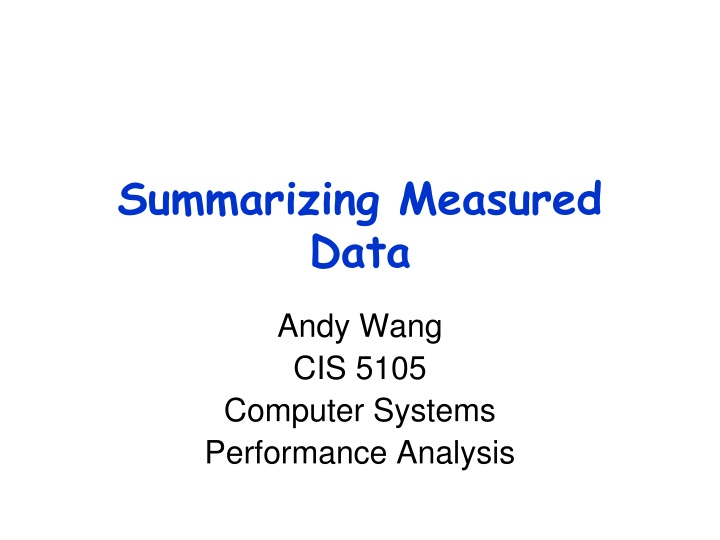 summarizing measured data