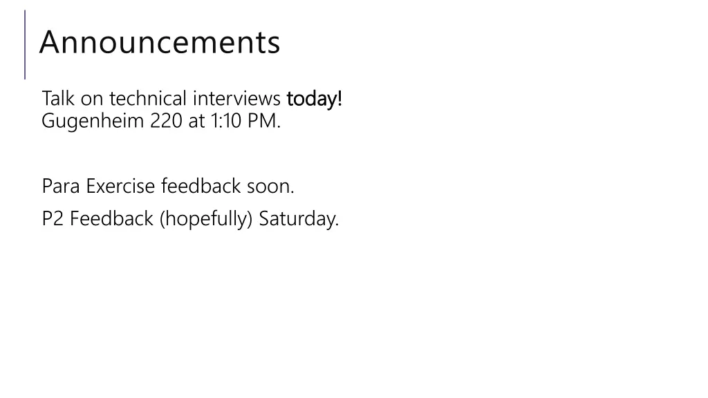 announcements