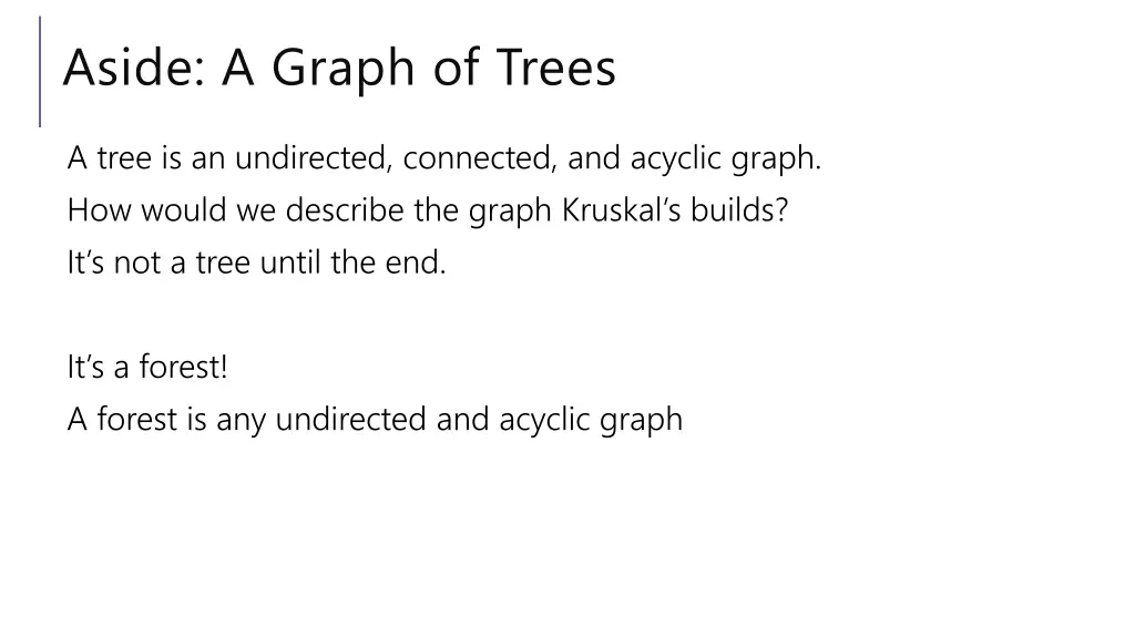 aside a graph of trees