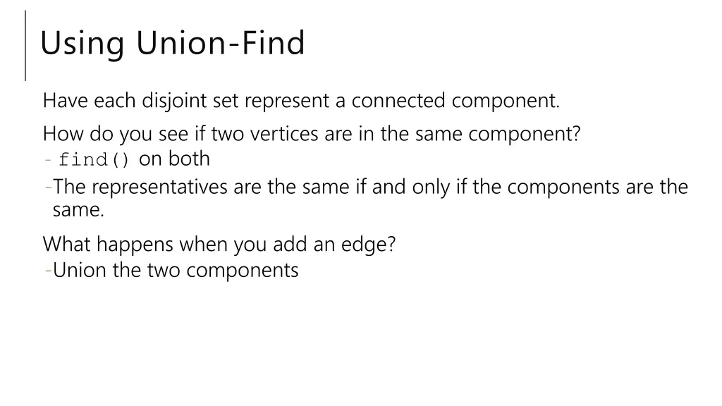 using union find 1