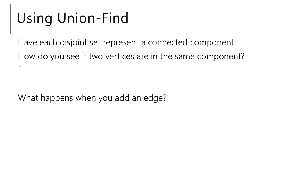 using union find
