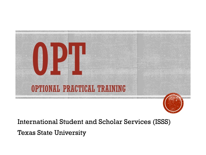 opt optional practical training