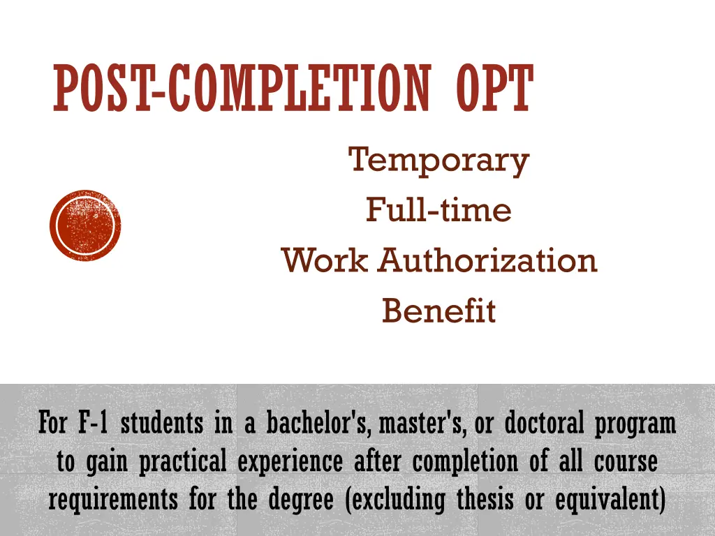 post completion opt