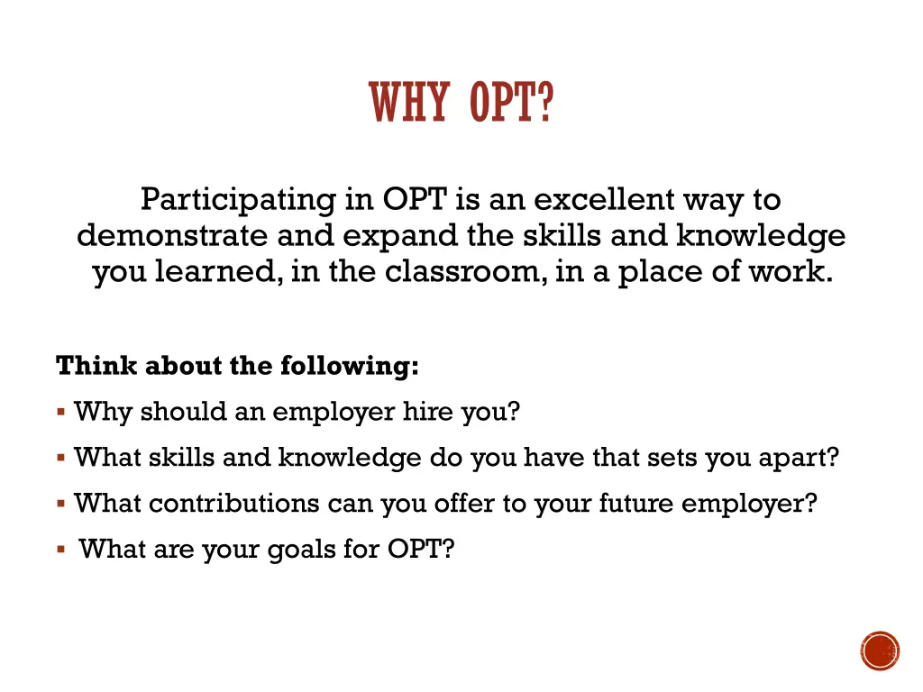 why opt