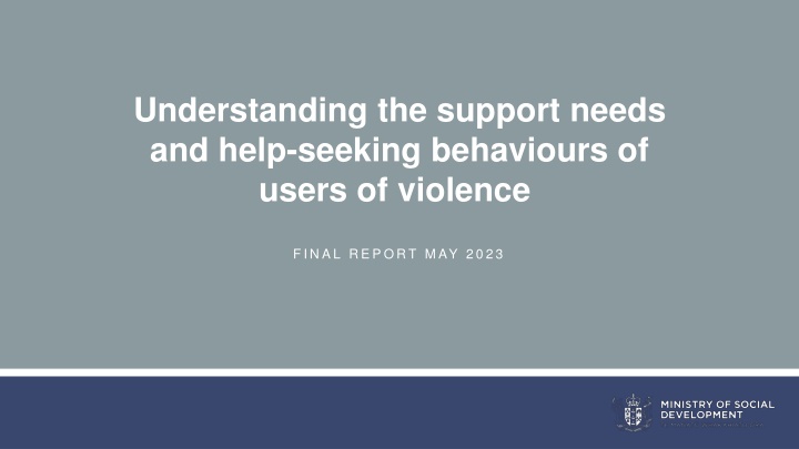 understanding the support needs and help seeking