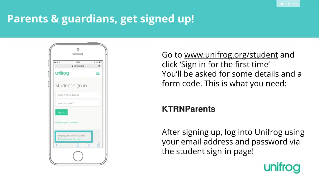 parents guardians get signed up