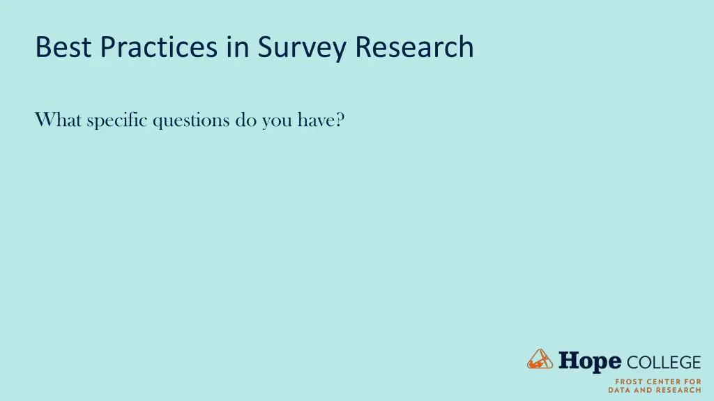 best practices in survey research 11