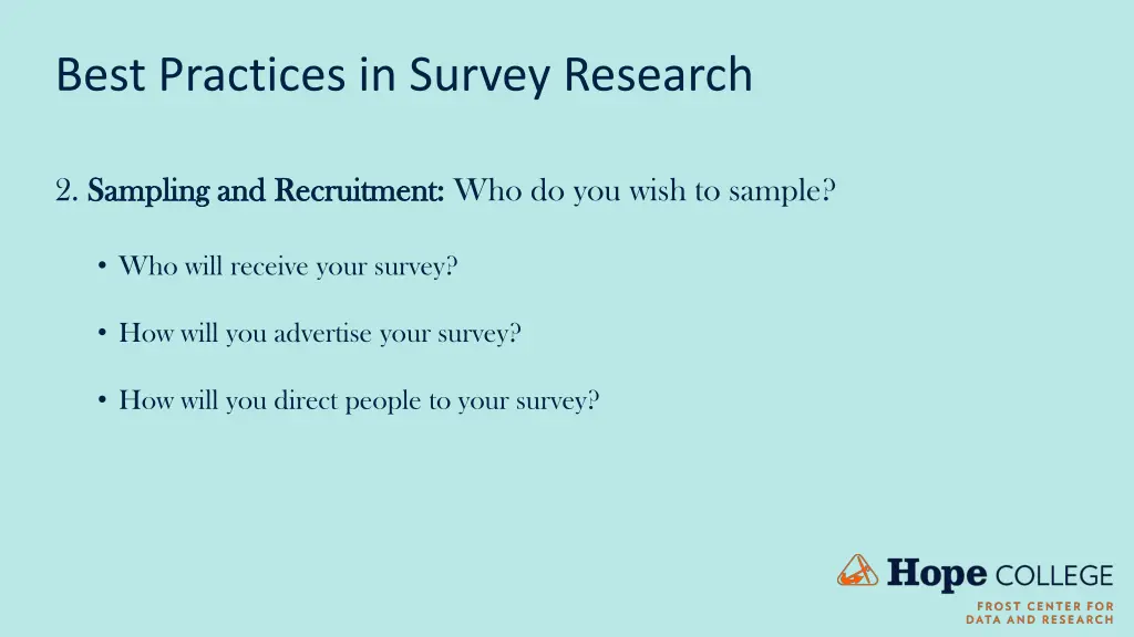 best practices in survey research 2